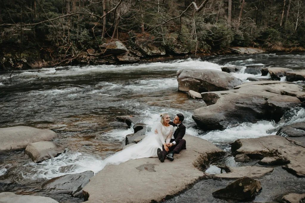 Elopement by river in Georgia