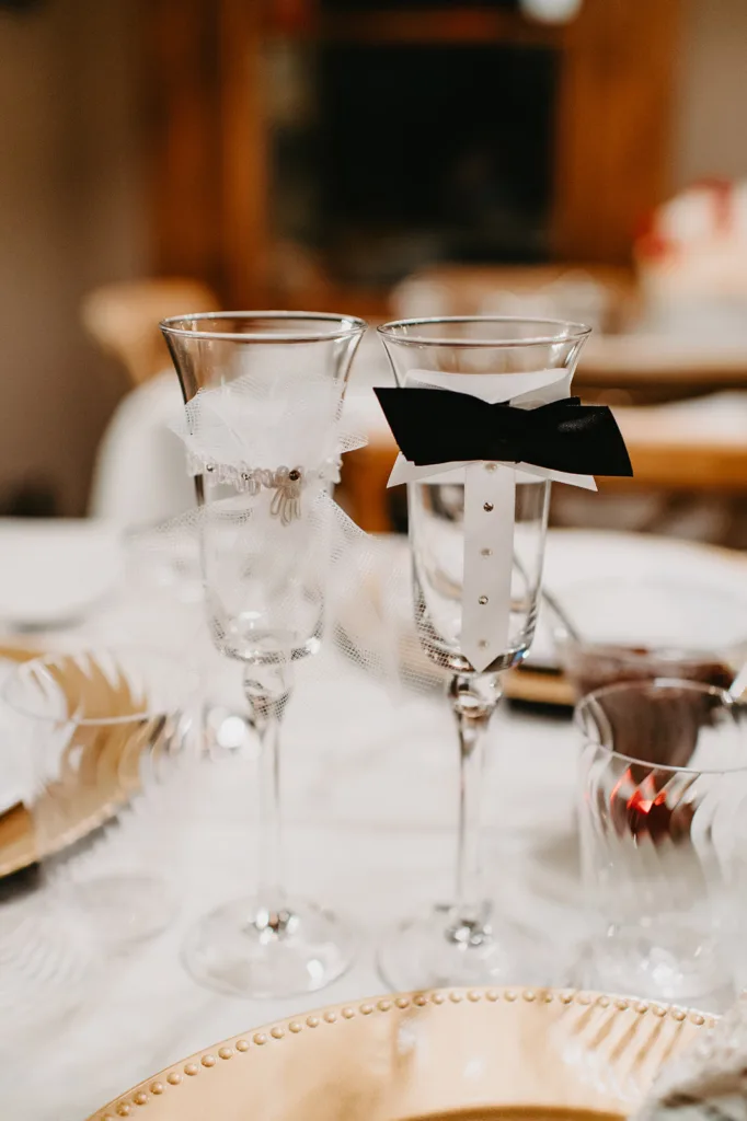Bride and Groom champagne glasses