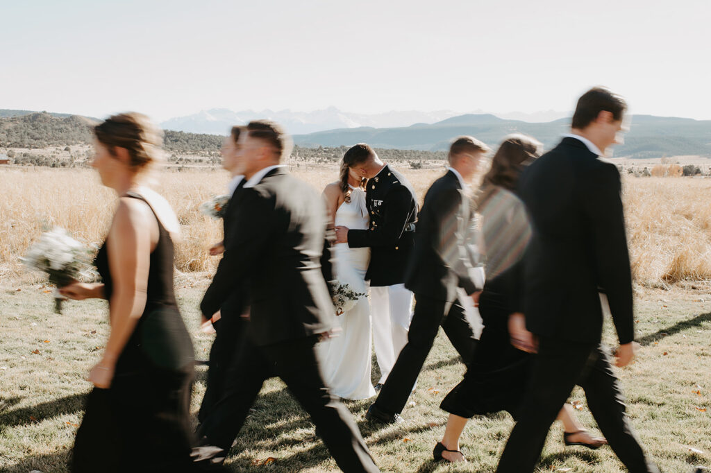 create Bridal Party photos in the mountains
