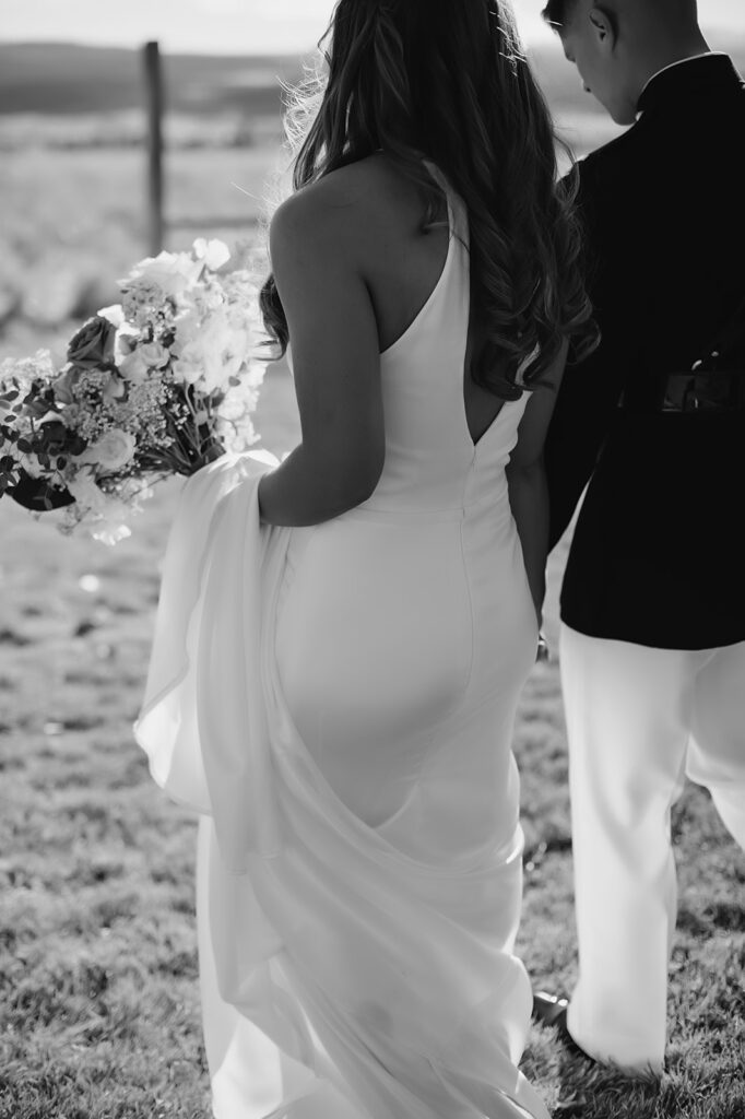 Military Wedding in Colorado black and white